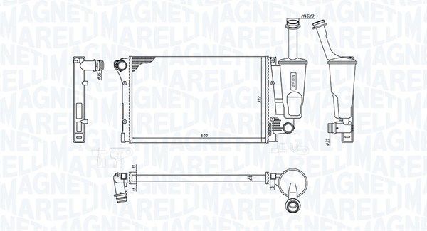 MAGNETI MARELLI Радиатор, охлаждение двигателя 350213381000